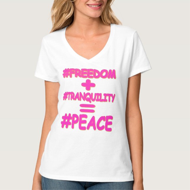 "FREDSJÄMSTÄLLNING", ruttutformning. Köp nu T Shirt (Framsida)