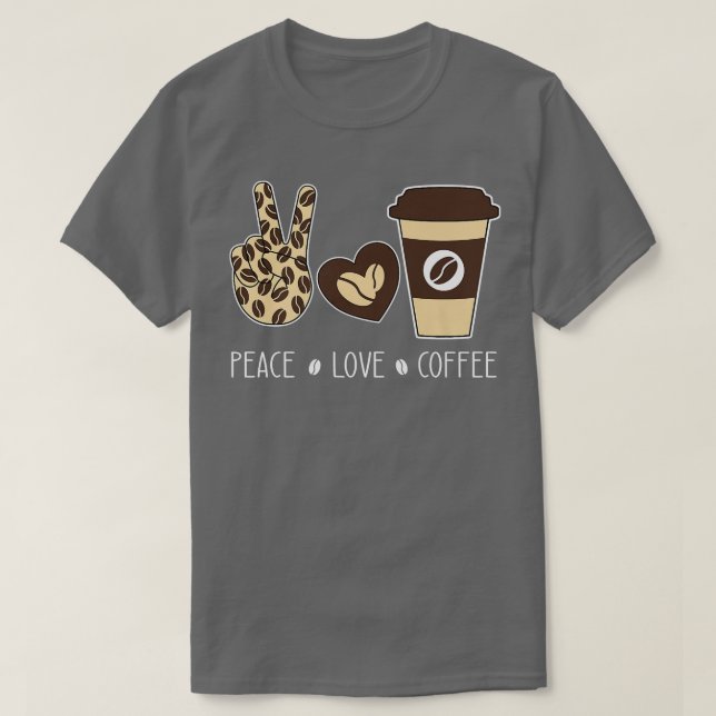Fredskaffe i Kärlek Leopard i Älskare, kafferedåd, T Shirt (Design framsida)