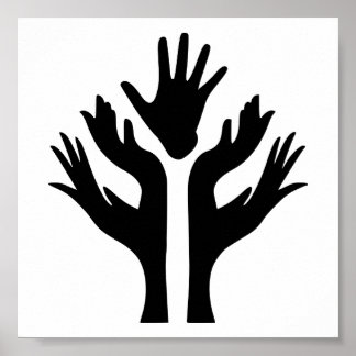 FREDSKAP HÄNDER ENHET MOTIVATIONELL ICON-LOGOTYP S POSTER