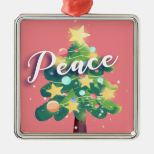 Fredskartongen Julgran Rosa Metall Ornament