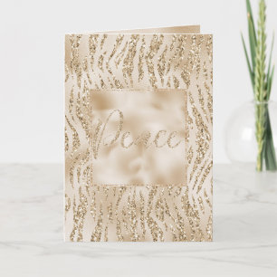 Fredskjul för guld Luxe Glitter Zebra tryck Kort