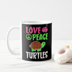 Fredsköldpaddor i kärlek Cute Zoo Animals Turtles Kaffemugg