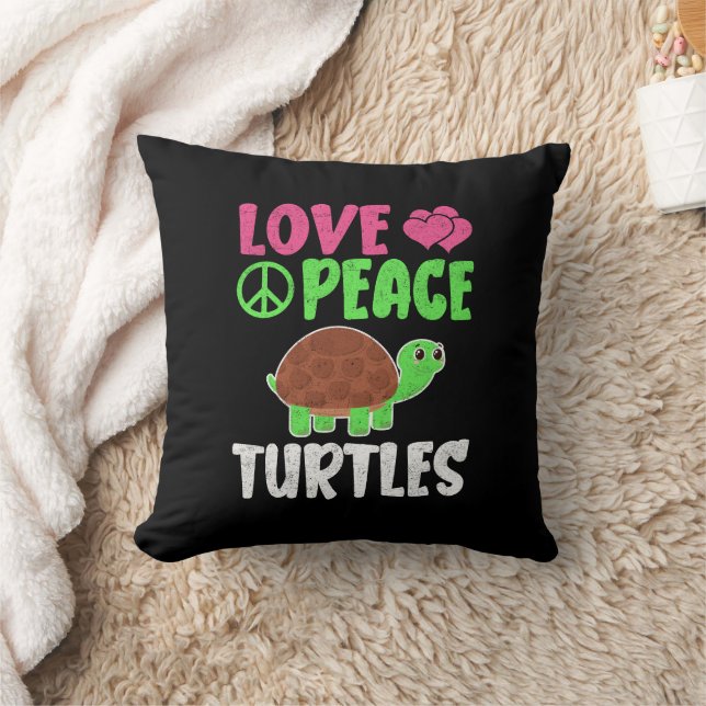 Fredsköldpaddor i kärlek Cute Zoo Animals Turtles  Kudde (Filt)