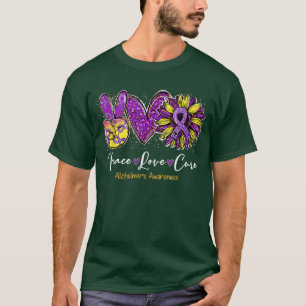Fredskvällen Kärlek Leopard Solros Alzheimers krig T Shirt