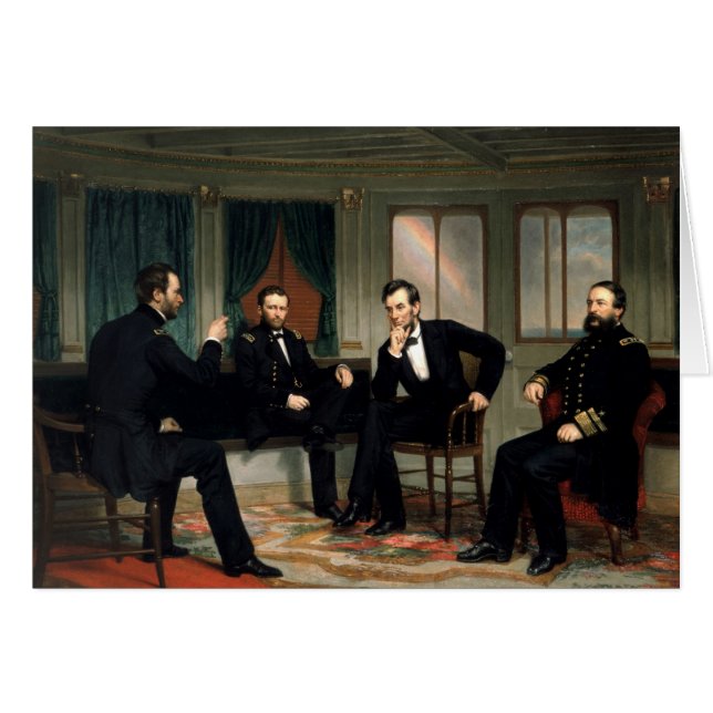 Fredsmäklarna med Abraham Lincoln Hälsningskort (Framsidan Horizontal)