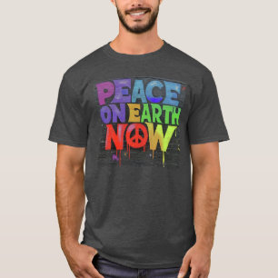 Fredsmeddelande nu graffiti stil t shirt