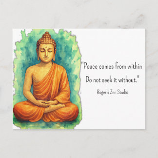 Fredsmeditation Buddha andlighet egenvård Vykort