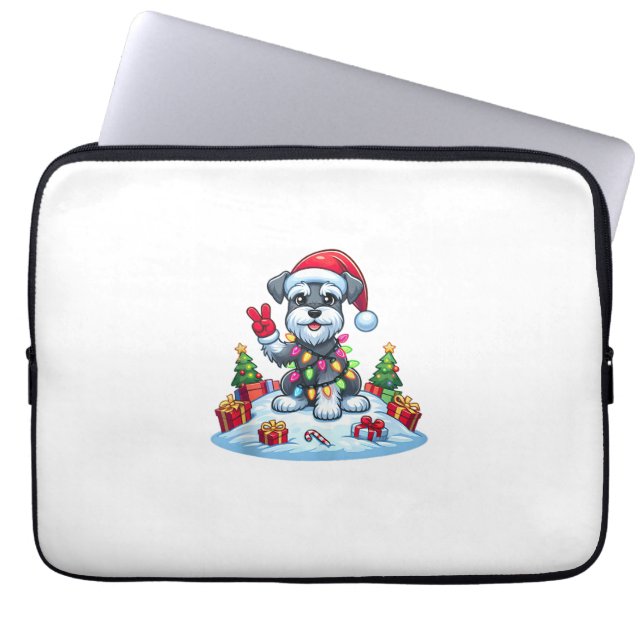 Fredsminister Schnauzer jul Ljus Wo Laptop Fodral (Framsidan)