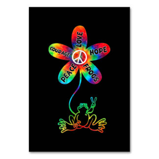 Fredsmod Kärlek Hope Frogs Hippie Bordsnummer