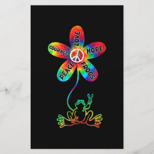 Fredsmod Kärlek Hope Frogs Hippie Brevpapper