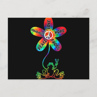 Fredsmod Kärlek Hope Frogs Hippie Helg Vykort