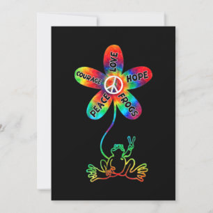 Fredsmod Kärlek Hope Frogs Hippie Inbjudningar