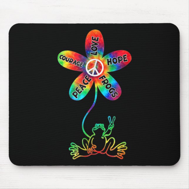 Fredsmod Kärlek Hope Frogs Hippie Musmatta (Framsidan)