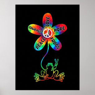 Fredsmod Kärlek Hope Frogs Hippie Poster