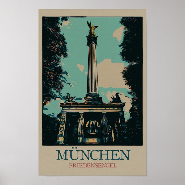 Fredsmonument Angel, München, Tyskland Poster (Framsidan)