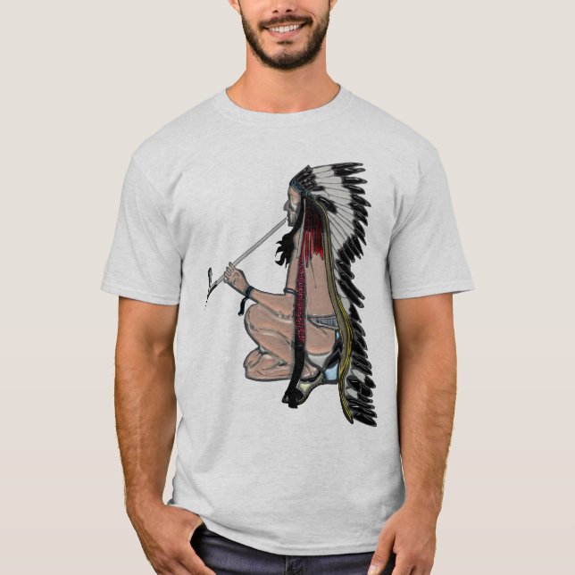 Fredspipe Native American POPART Apparel T-shirt (Framsida)
