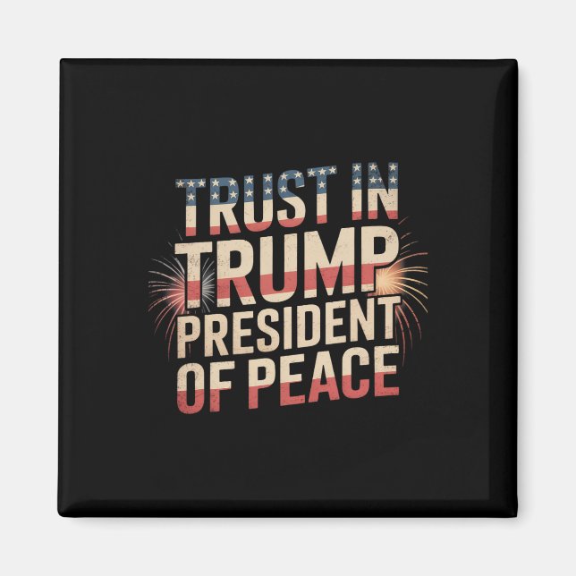 Fredspresident Litar På Trump _2 Magnet (Framsidan)