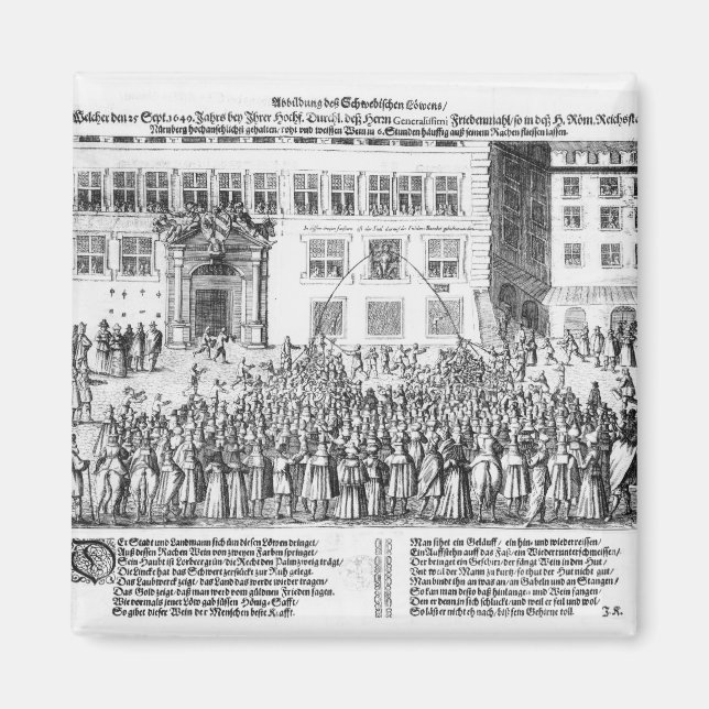 Fredsprocessen i Nürnberg den 25 september 1649 Magnet (Framsidan)