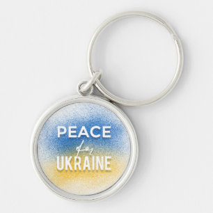 Fredsprocessen i Ukrainas runda nyckelkedja Rund Silverfärgad Nyckelring