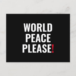 Fredsprocessen i världen: svart, vit, ingen krigsp vykort