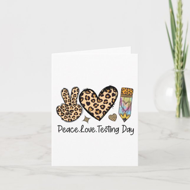 Fredsprovare i Kärlek, Shirt Cute Test Day Teacher Kort (Framsida)