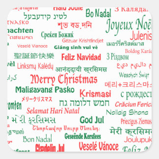 Fredssamexistens mellan Lycklig och God jul många Fyrkantigt Klistermärke