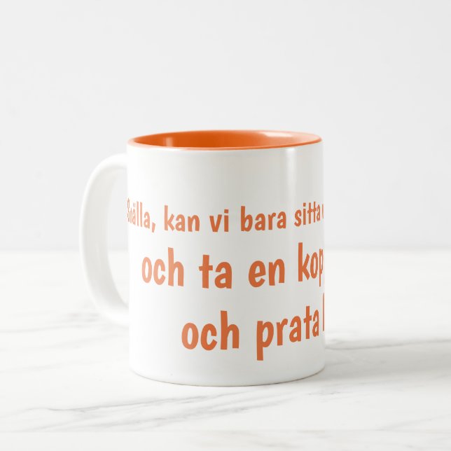 Fredssamtalkaffemugg Två-Tonad Mugg (Framsida vänster)