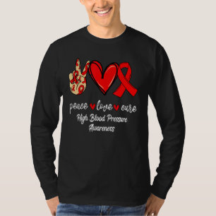 Fredsskuren Kärlek, högt blodtryck Röda band Awa T Shirt