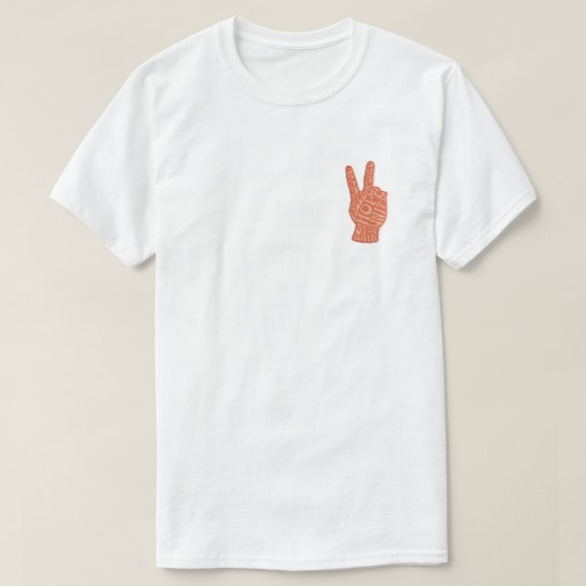 Fredsskylt broderad Stil - Kärlek-frihet T Shirt (Design framsida)