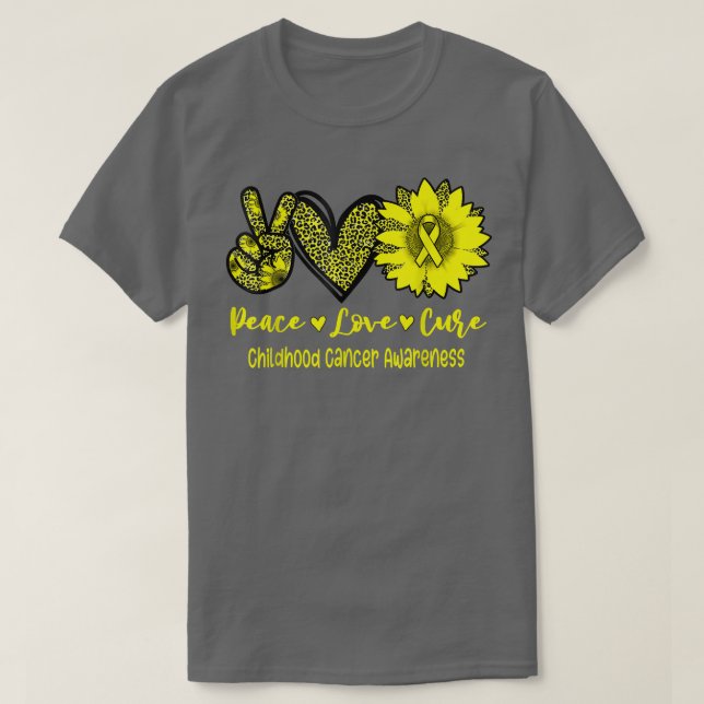 Fredssolrosblommor i Kärlek, barncancer T Shirt (Design framsida)