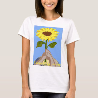 Fredssolrosfärgad i Ukraina "blå gult" T Shirt