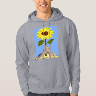Fredssolrosfärgad ukrainsk "gult blå"- hoodie