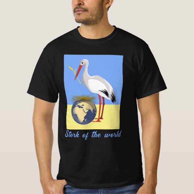 Fredssolrosfärgad ukrainsk "gult blå"- t shirt (Framsida)