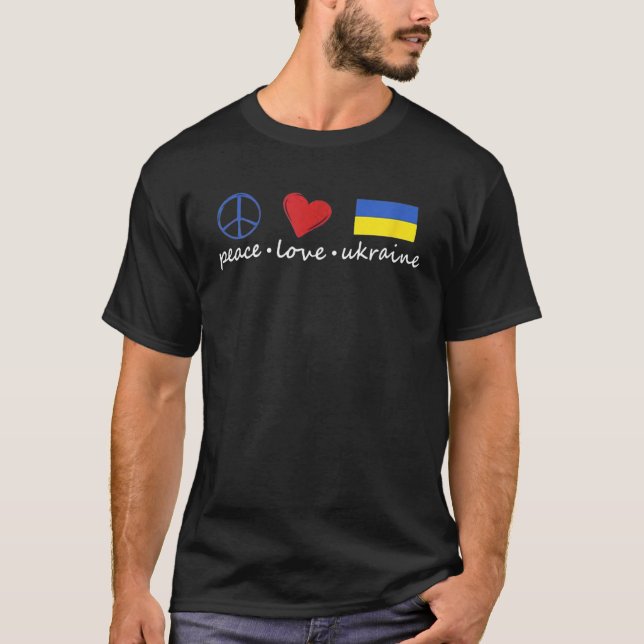 Fredsställ i Kärlek med Ukrainas stöd Stoppa Krig T Shirt (Framsida)