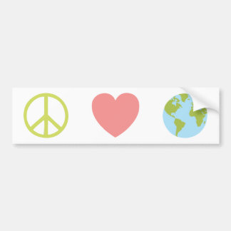 Fredsstiftare Kärlek Earth Bumper Sticker Bildekal