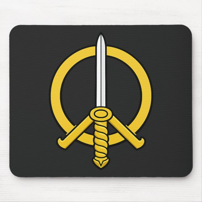Fredssvärd Emblem - Medeltida Fredssymbol Logotyp Musmatta (Framsidan)