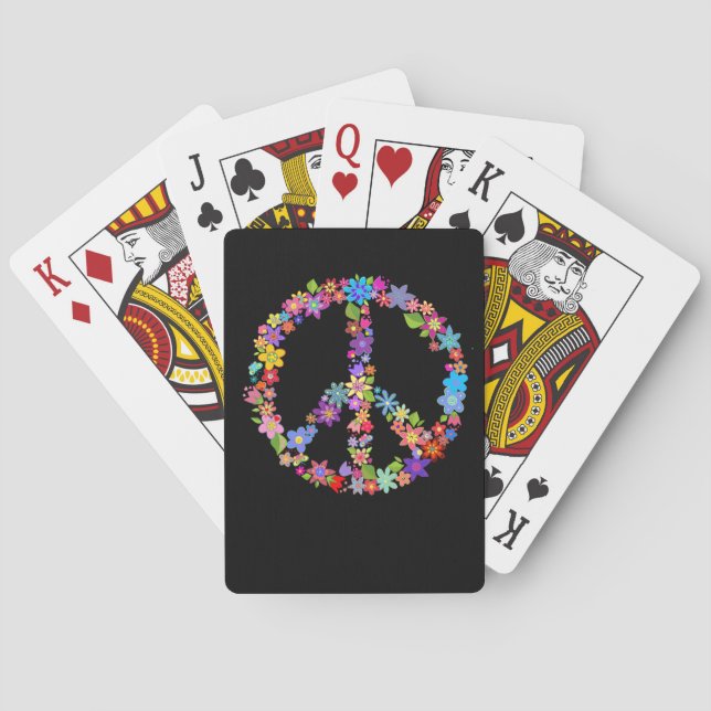 Fredssymbol - färglös, kraftfull design casinokort (Baksidan)