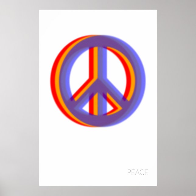 Fredssymbol Finkonsttryck RGB-färger, Modern Poster (Framsidan)