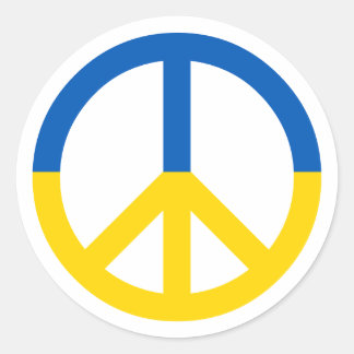 Fredssymbol för Flagga för blå Gult i Ukraina Runt Klistermärke
