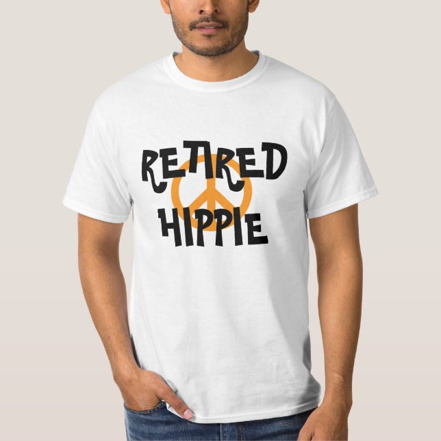 Fredssymbol för pensionerad Hippie T Shirt (Framsida)