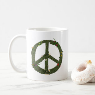 FREDSsymbol för riktiga grassblommor Hippie 60-tal Kaffemugg