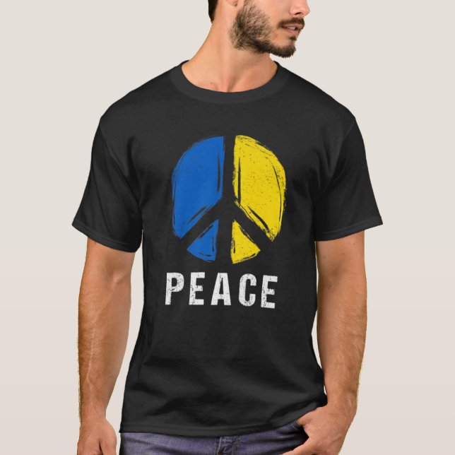 Fredssymbol för Ukraina Flagga - Fred för Ukraina  T Shirt (Framsida)