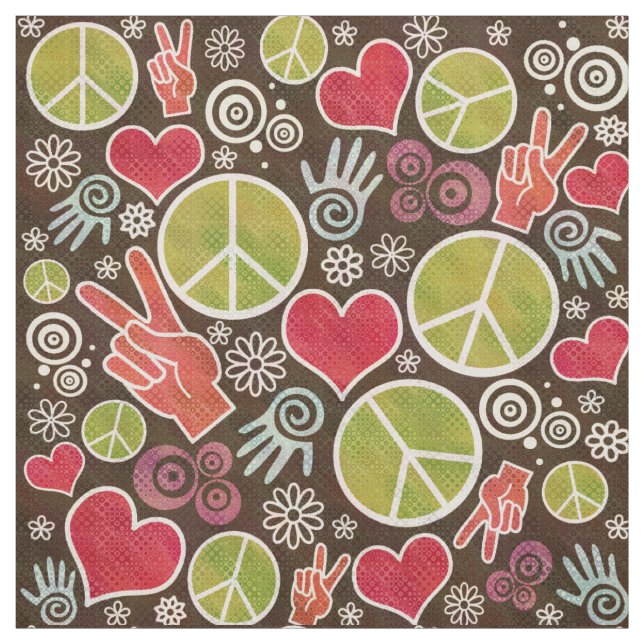 Fredssymbol Hipster Pacifism Signal Design Tyg (Provkarta)