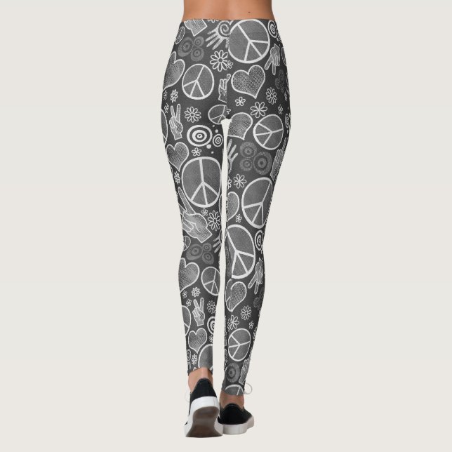 Fredssymbol Hipster Pacifism - signaturutkast Leggings (Baksida)