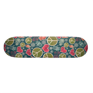 Fredssymbol Hipster Pacifism - signaturutkast Skateboard Bräda 20 Cm