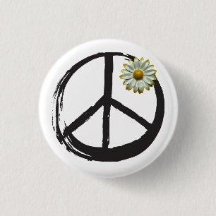 Fredssymbol Kärlek 1960-talets tecken Daisy Kärlek Knapp