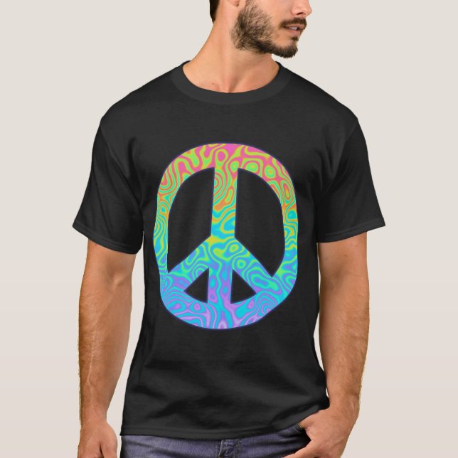 Fredssymbol med gradient t shirt (Framsida)
