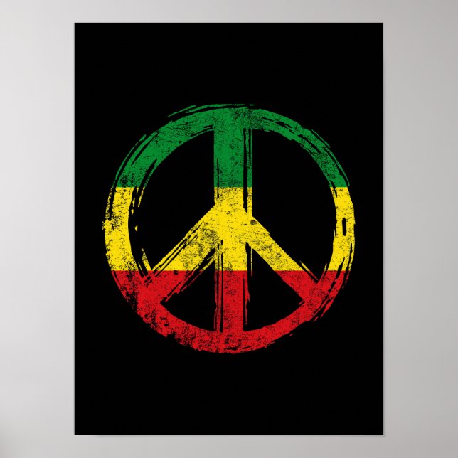 Fredssymbol med reggae Färg Poster (Framsidan)