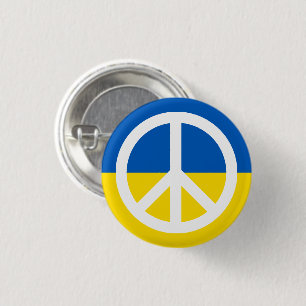 Fredssymbol med Ukraina flagga anti-krig Knapp
