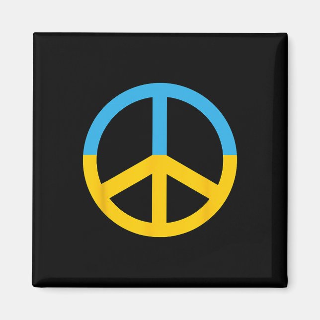 Fredssymbol med ukrainska flaggans färger magnet (Framsidan)